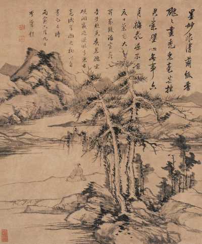 李流芳 丙寅（1626）年作 山远泉清 立轴
